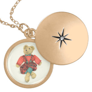 MR. BEAR Gold Plated Round Locket
