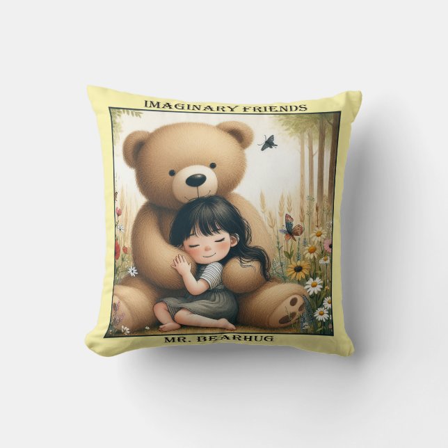 Mr. Bearhug Throw Pillow (Front)