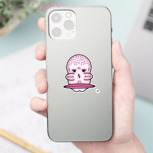 Mr Big Cheekbones Big Mouth Weird Cartoon Face Sticker