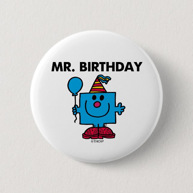 Mr. Birthday | Happy Birthday Balloon Button (Front)