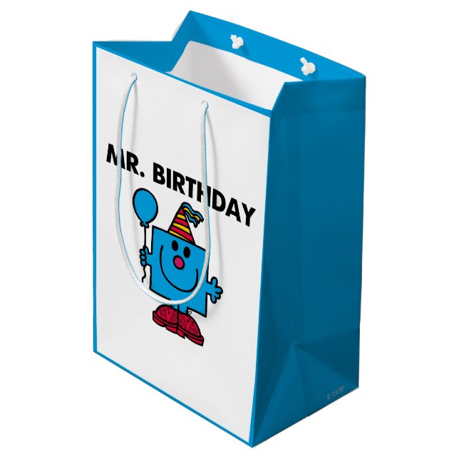 Mr. Birthday | Happy Birthday Balloon Medium Gift Bag (Back Angled)