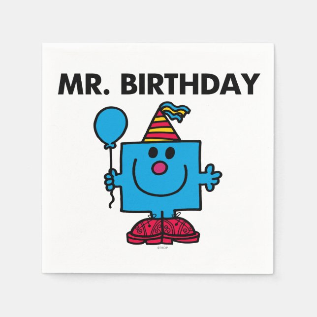 Mr. Birthday | Happy Birthday Balloon Napkins (Front)