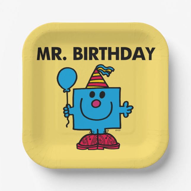 Mr. Birthday | Happy Birthday Balloon Paper Plates (Front)
