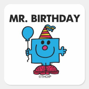 Mr. Birthday Happy Birthday Balloon Square Sticker