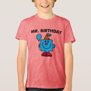 Mr. Birthday Happy Birthday Balloon Tri-Blend Shirt