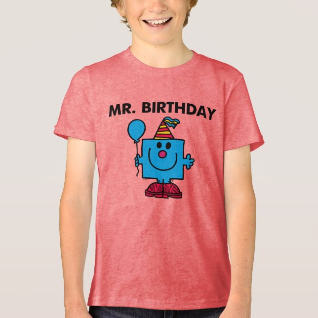 Mr. Birthday | Happy Birthday Balloon Tri-Blend Shirt (Front)