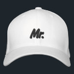 Mr. black and white cute chic embroidered baseball cap<br><div class="desc">Chic Mr. black and white cute Embroidered Baseball Cap
Available in many colors and options</div>
