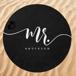 Mr Black And White Groom Custom Name Beach Towel<br><div class="desc">Celebrate beach days in style with this personalized "Mr." beach towel in vibrant black and white. Perfect for grooms, newlyweds, or as a unique honeymoon accessory, this custom towel features the groom's name for a personal touch. With a classic black and white color scheme, it’s ideal for poolside relaxation or...</div>