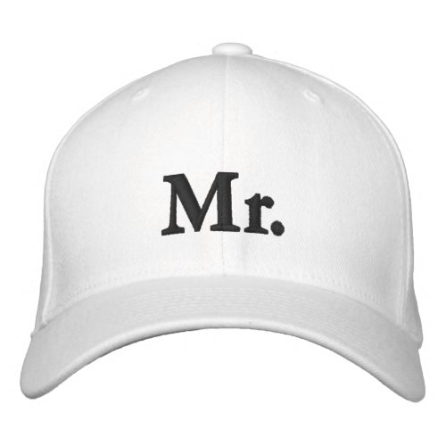 Mr black and white modern elegant chic  embroidered baseball cap