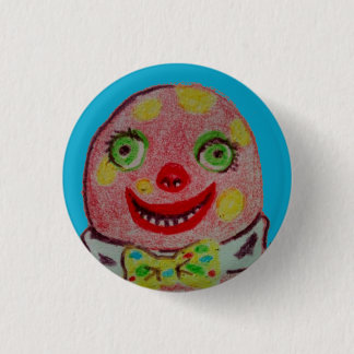 Mr Blobby crayon badge Blue Button