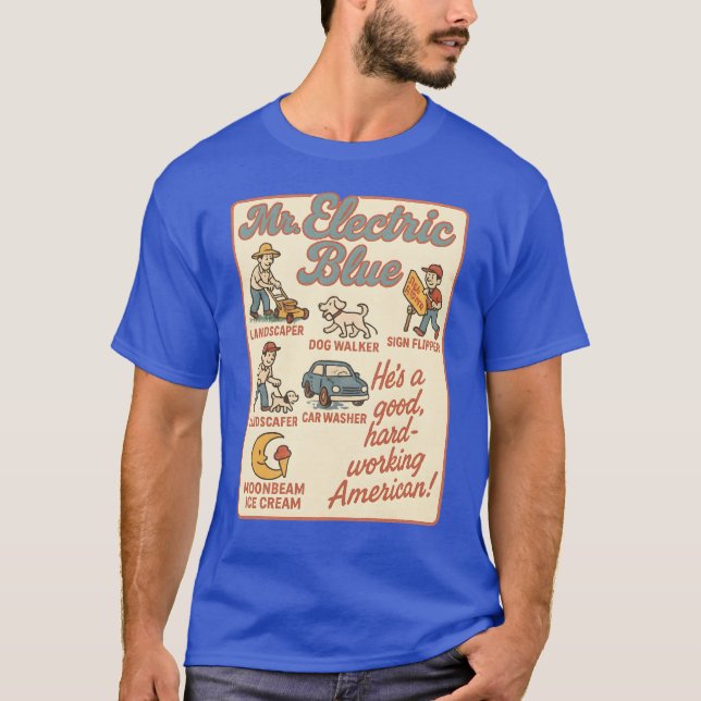 Mr Blue Electric Funny American Boone Heart Women  T-Shirt (Front)