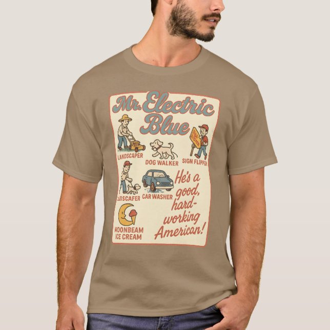 Mr Blue Electric Funny American Boone Heart Women  T-Shirt (Front)