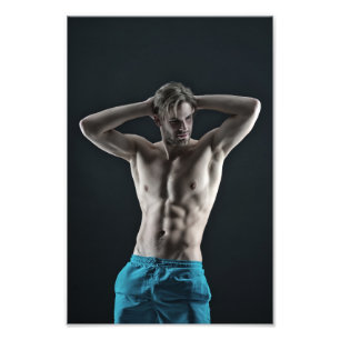 Mr Blue Shorts Hot Guy Poster