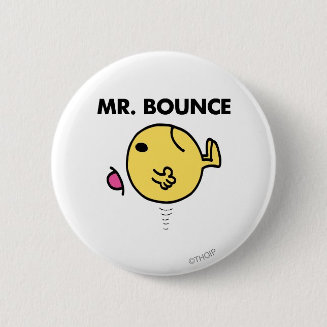 Mr. Bounce | Unhappy Bouncing Pinback Button (Front)