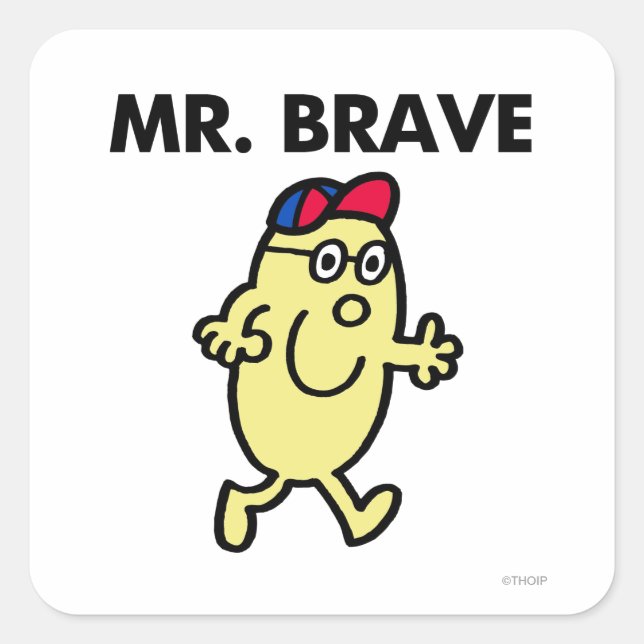 Mr. Brave Waving Hello Square Sticker (Front)
