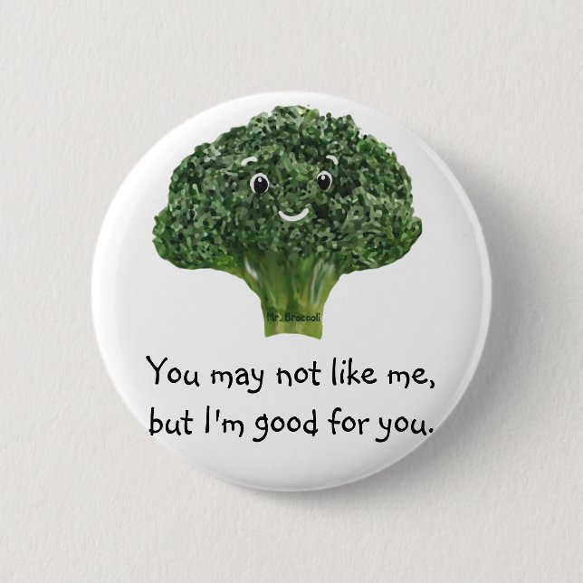 Mr.Broccoli Pinback Button (Front)