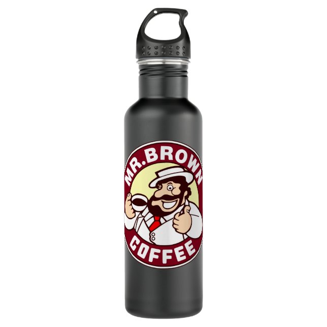 Mr. Brown Coffee Classic Stainless Steel Water Bottle (Front)