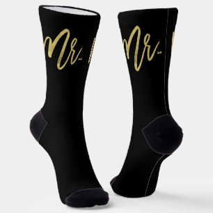 Mr. Brush Script With Bow Tie - Groom Wedding Gift Socks
