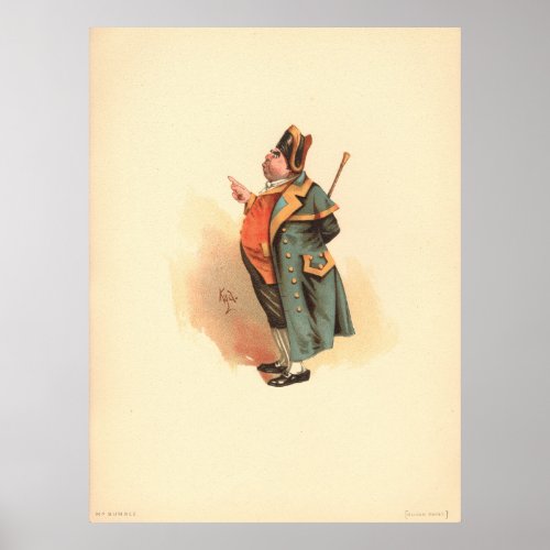 Mr Bumble by Kyd Charles Dickens Oliver Twist Poster