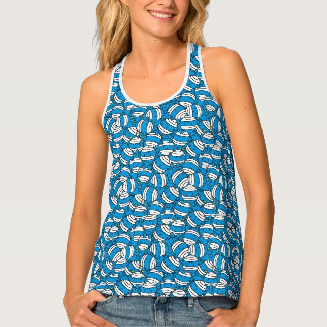 Mr Bump | Blue Confusion Pattern Tank Top (Front)