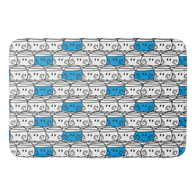 Mr Bump | Blue Pattern Bathroom Mat (Front)