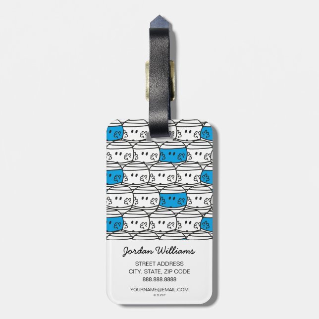 Mr Bump | Blue Pattern Luggage Tag (Back Vertical)