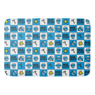 Mr Bump Mosaic In Blue Pattern Bathroom Mat