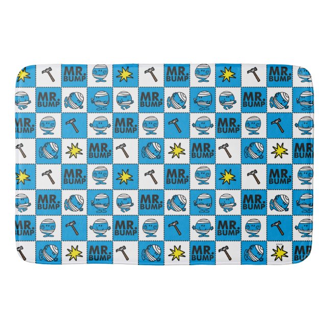 Mr Bump | Mosaic In Blue Pattern Bathroom Mat (Front)
