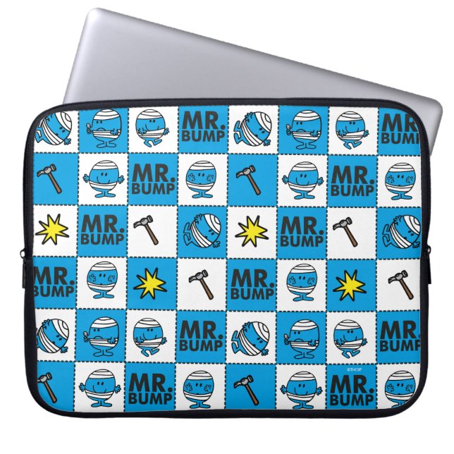 Mr Bump | Mosaic In Blue Pattern Laptop Sleeve (Front)