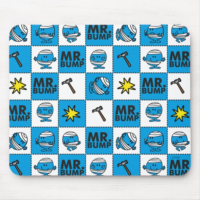 Mr Bump | Mosaic In Blue Pattern Mouse Pad (Front)