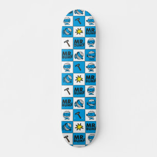 Mr Bump Mosaic In Blue Pattern Skateboard Deck