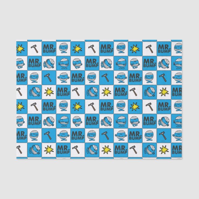 Mr Bump | Mosaic In Blue Pattern Tissue Paper (Front)