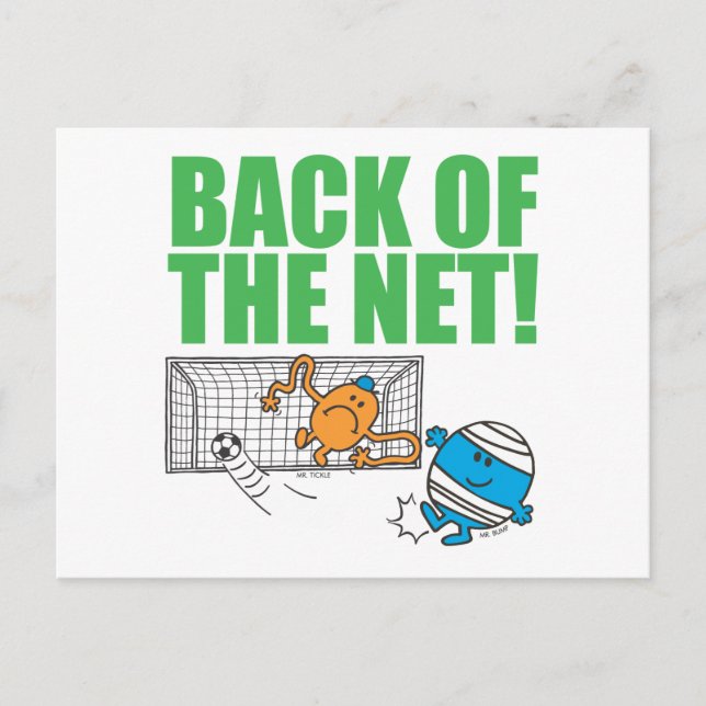 Mr. Bump & Mr. Tickle Playing Soccer Postcard (Front)
