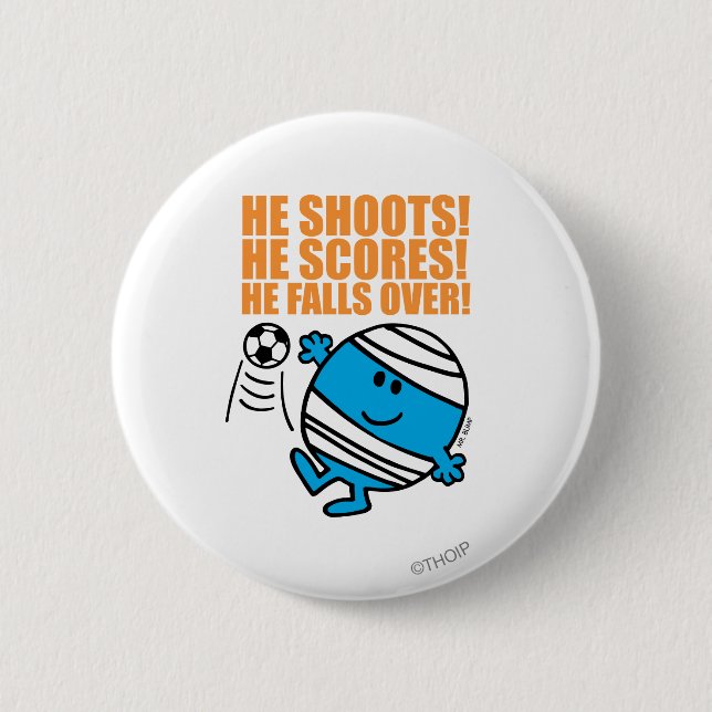 Mr. Bump Playing Soccer Button (Front)