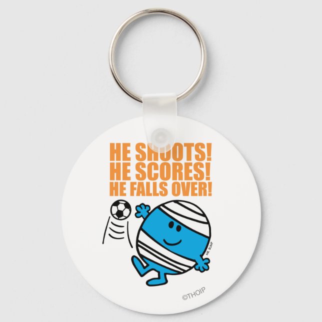 Mr. Bump Playing Soccer Keychain (Front)