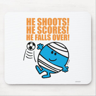 Mr. Bump Playing Soccer Mouse Pad