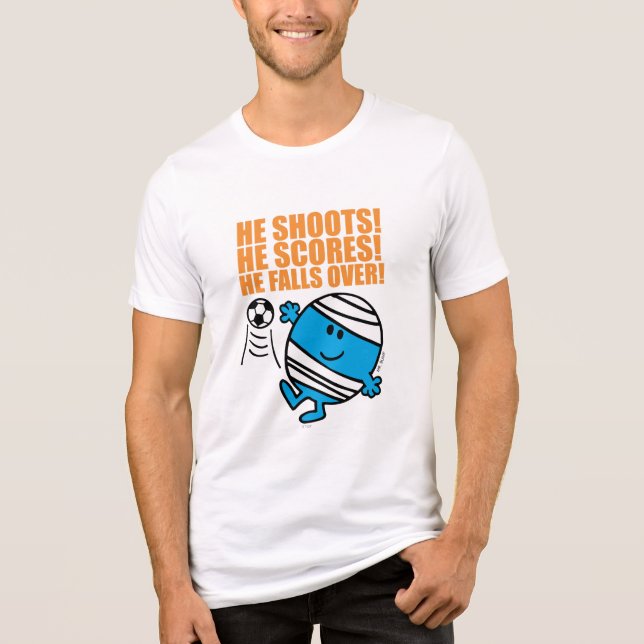 Mr. Bump Playing Soccer Tri-Blend Shirt (Front)