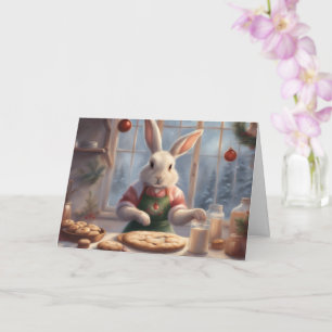 Mr. Bunny Bakes Christmas Cookies seasonal Card