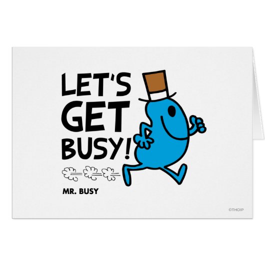 Mr. Busy | Let's Get Busy Black Text Cards (Front Horizontal)