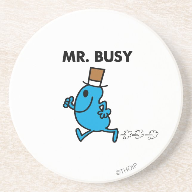 Mr. Busy Running Quickly Sandstone Coaster (Front)