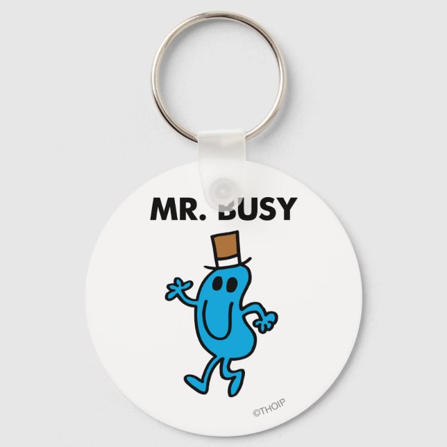 Mr. Busy Waving Hello Keychain (Front)