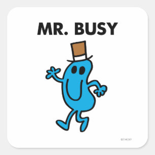 Mr. Busy Waving Hello Square Sticker