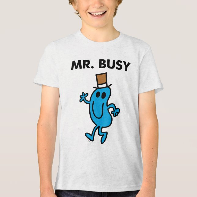Mr. Busy Waving Hello Tri-Blend Shirt (Front)