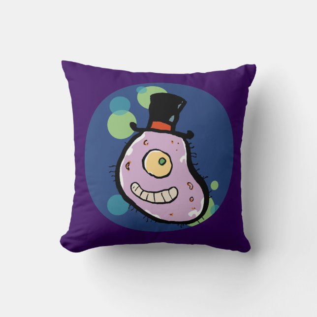 Mr. Cell Throw Pillow (Front)