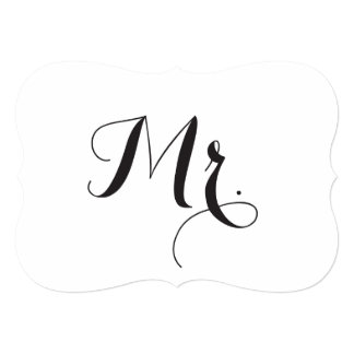 Mr. Chair Sign - Bride and Groom Chair Signs Card