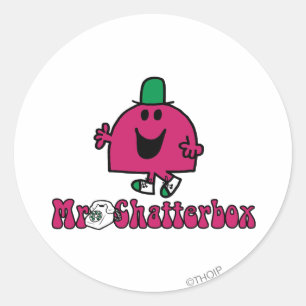 Mr. Chatterbox Logo & Telephone Classic Round Sticker