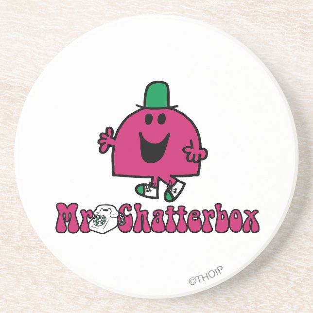 Mr. Chatterbox Logo & Telephone Drink Coaster (Front)
