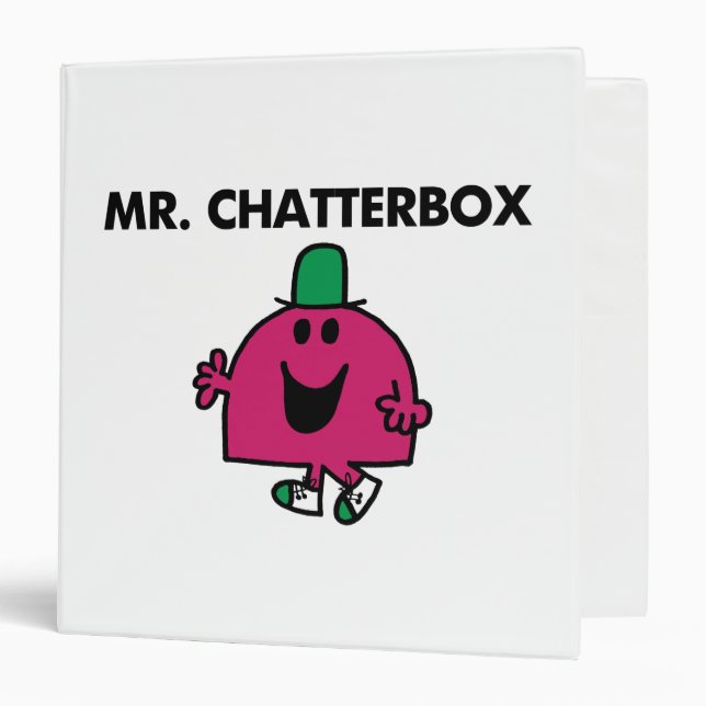 Mr. Chatterbox Waving Hello 3 Ring Binder (Front/Inside)
