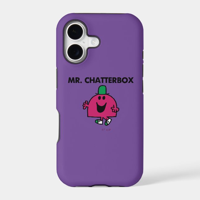 Mr. Chatterbox Waving Hello Iphone Case (Back)
