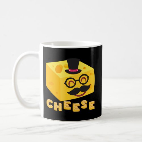 Mr Cheese With Moustache Cartoon Comical Food Coffee Mug
